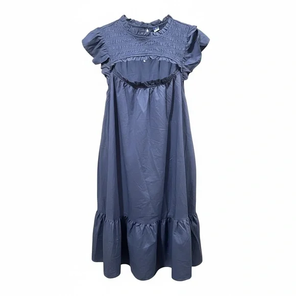 Old Navy Women's Blue Ruffle Dress - Picture 1 of 4